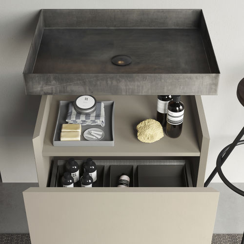 Wand-Waschbecken - WALL.E - Rexa Design - Metall / Mattfinish / rechteckig