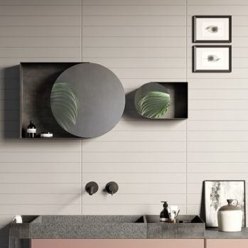 Wandmontierter Spiegel für Badezimmer - POIS - Rexa Design - modern / vertikal / Metall