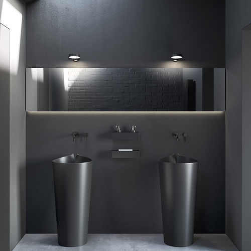 Bodenstehendes Waschbecken - SMOKING - Rexa Design - Corian® / rund / ohne Öffnung
