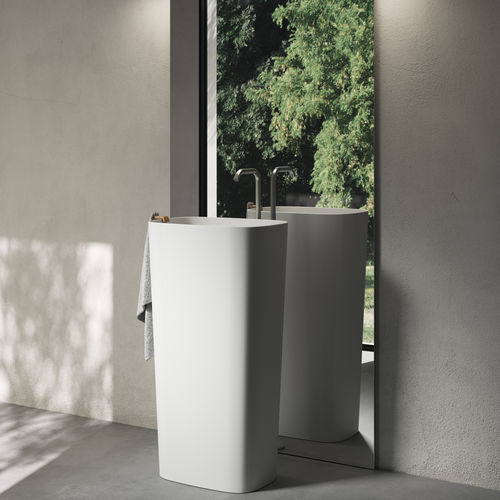 Bodenstehendes Waschbecken - FONTE  - Rexa Design - Corian® / rechteckig / ohne Öffnung
