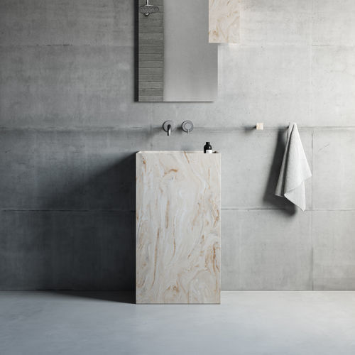 Bodenstehendes Waschbecken - UNICO - Rexa Design - Corian® / nach Maß / rechteckig