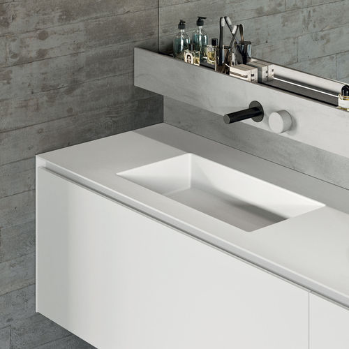 Wandmontierter Waschtisch-Unterschrank - Ergo.23 - Rexa Design - Holz / Corian® / modern