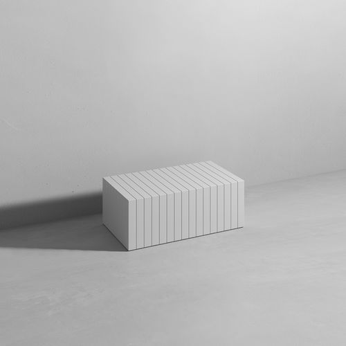 Moderner Couchtisch - Rexa Design - Corian® / Gestell aus Corian® / rechteckig
