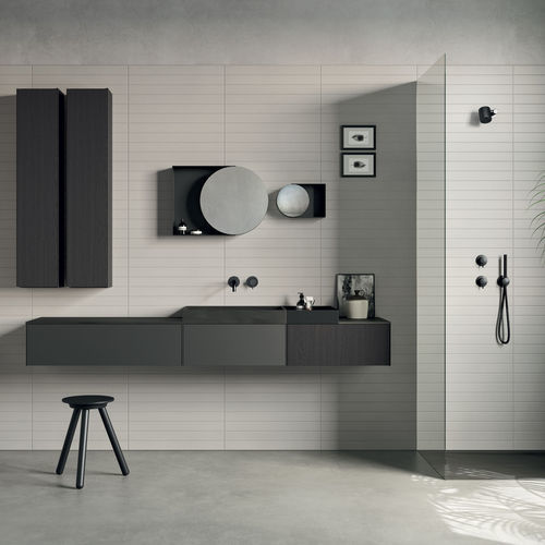 Doppelter Waschtisch-Unterschrank - Compact Living - Rexa Design - wandhängend / Holz / Corian®