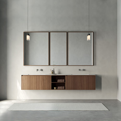 Wandhängender Waschtisch-Unterschrank - Rexa Design - freistehend / Holz / Ton