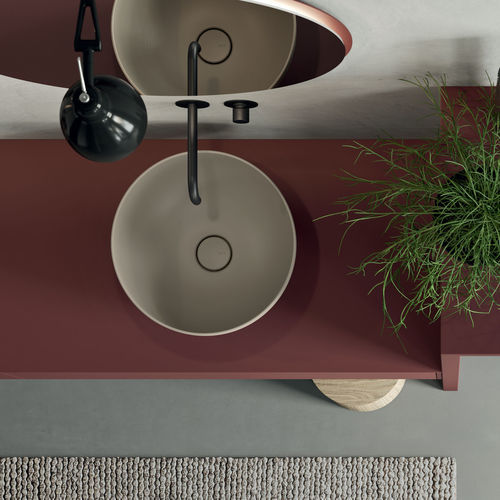 Aufsatzwaschbecken - Creadle  - Rexa Design - Keramik / mit Spiegel / doppelt