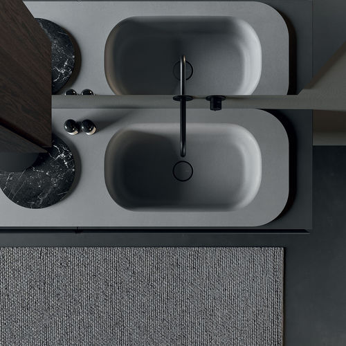 Corian®-Waschtischplatte - Esperanto  - Rexa Design - Mineralwerkstoff / aus Korakril™ / von Monica Graffeo