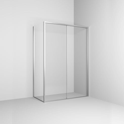 Schiebeduschwand - Rexa Design - rechteckig / für Eckeinbau / Hartglas