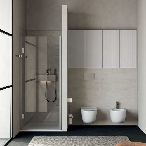 Schwenkbare Duschwand - Rexa Design - rechteckig / für Nischen / Hartglas