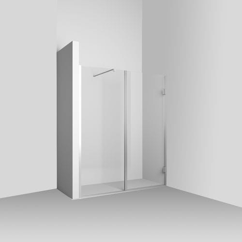 Festinstallierte Duschwand - Rexa Design - schwenkbar / rechteckig / für Nischen