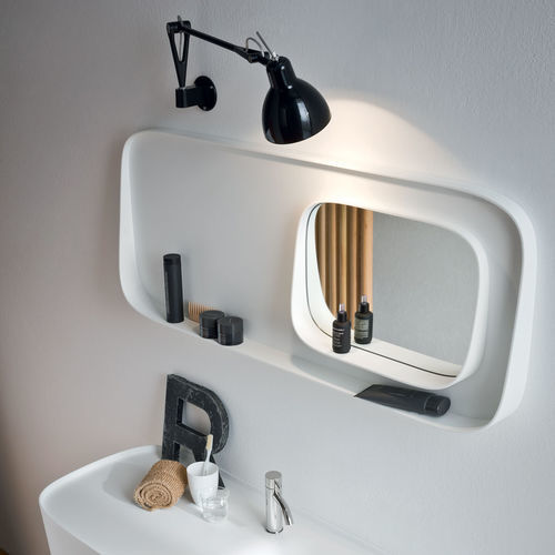Wandmontierter Spiegel - Fonte  - Rexa Design - modern / rechteckig / Corian®