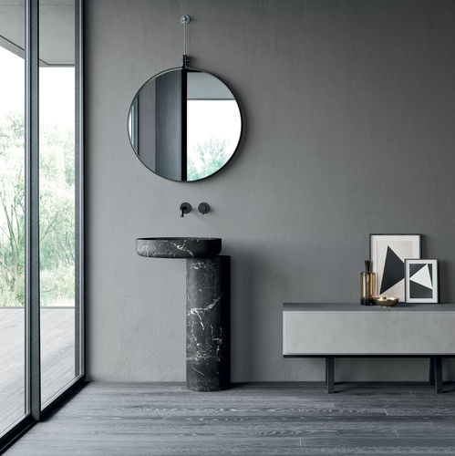 Hängender Spiegel - Hammam - Rexa Design - modern / rund / Corian®