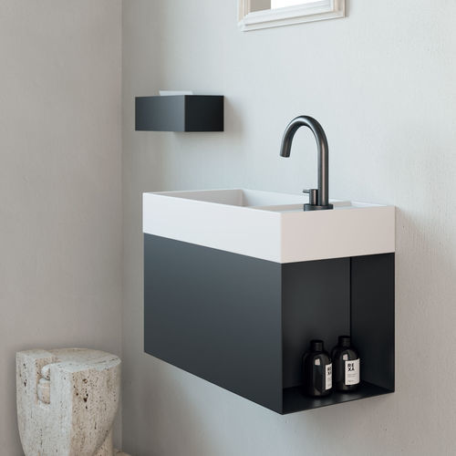 Einhebelmischer für Waschtisch - Virgola  - Rexa Design - Aufsatz / Edelstahl / für Badezimmer