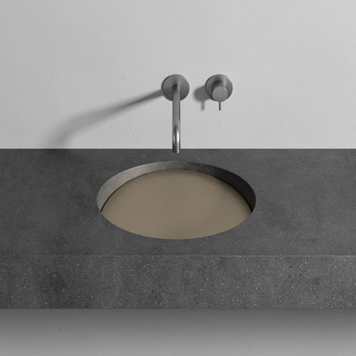 Einbauwaschbecken - SLOPE - Rexa Design - Corian® / mit integrierter Waschtischplatte / rund