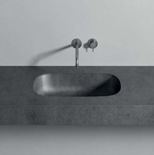 Einbauwaschbecken - MOODE - Rexa Design - Corian® / mit integrierter Waschtischplatte / oval
