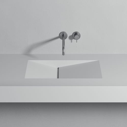 Einbauwaschbecken - D_TAGLIO - Rexa Design - Corian® / mit integrierter Waschtischplatte / rechteckig