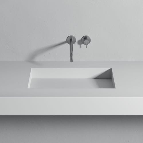 Einbauwaschbecken - SCIVOLO  - Rexa Design - Corian® / mit integrierter Waschtischplatte / rund