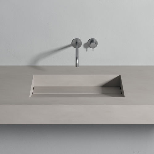Einbauwaschbecken - TAPE - Rexa Design - Corian® / mit integrierter Waschtischplatte / nach Maß