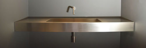 Wand-Waschbecken - FOSS - Componendo - Edelstahl / rechteckig / modern
