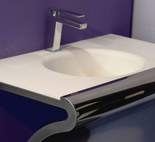 Bodenstehendes Waschbecken - VENTI CORIAN - Componendo - Edelstahl / Mineralwerkstoff / nach Maß