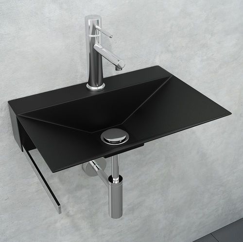 Wand-Waschbecken - MINIMAL - Componendo - Edelstahl / mit integriertem Handtuchhalter / rechteckig