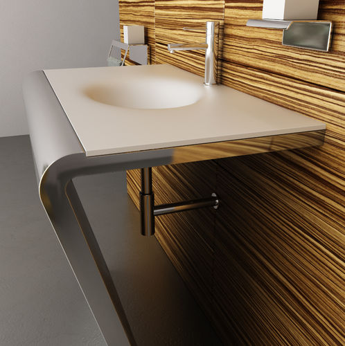 Aufsatzwaschbecken - SETTANTACINQUE TOP CORIAN - Componendo - Edelstahl / Corian® / rechteckig