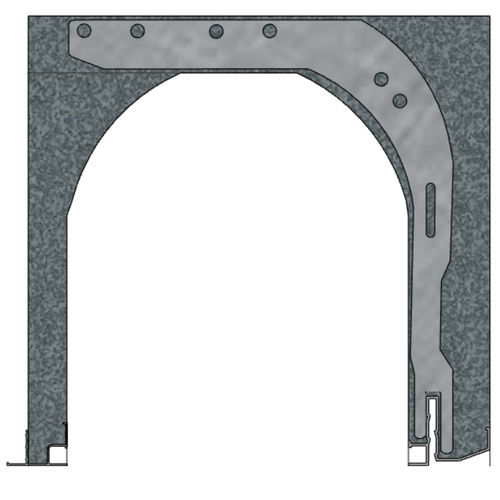 Aluminium-Sturz - R 30 S 29 - FIXOLITE - galvanisiertem Stahl / Polystyrol / U-förmig