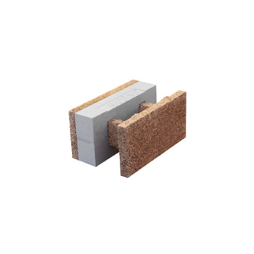 Polystyrol-Schalungsstein - H 33/15+10	 - FIXOLITE - Holzzement / für Wand / dämmend