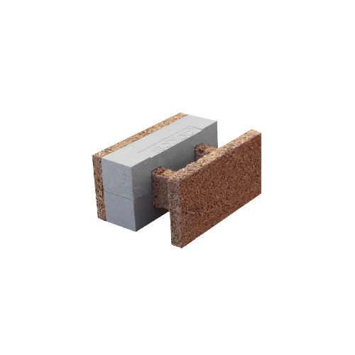 Polystyrol-Schalungsstein - HS 38/16+13	 - FIXOLITE - Holzzement / für Struktur / dämmend