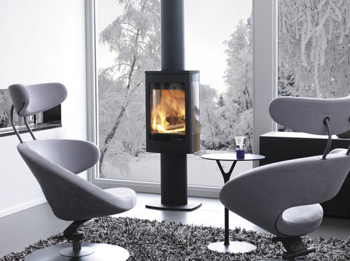 Holz-Kaminofen - DUO 1  - Nordpeis - modern / Metall / schwarz