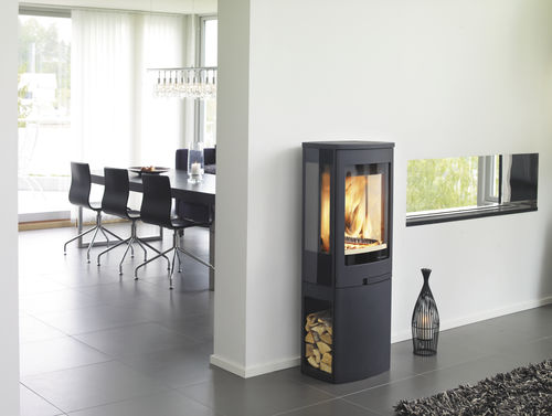 Holz-Kaminofen - DUO 2  - Nordpeis - mit 3 Sichtseiten / modern / Metall