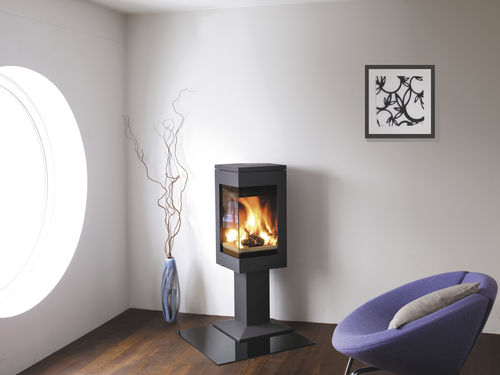 Holz-Kaminofen - QUADRO 1 - Nordpeis - modern / Metall / schwarz