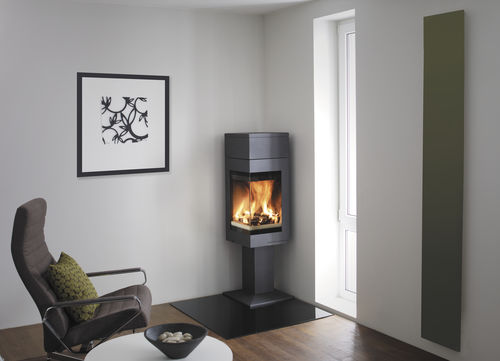 Holz-Kaminofen - QUADRO 1  - Nordpeis - Ecken / modern / Metall
