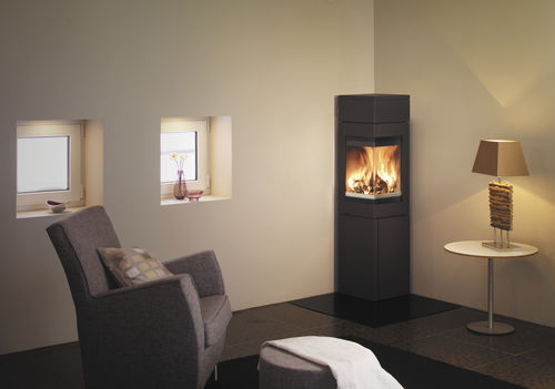 Holz-Kaminofen - QUADRO 3 - Nordpeis - Ecken / modern / Metall