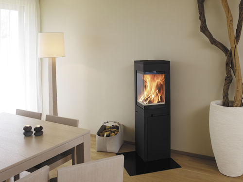 Holz-Kaminofen - QUADRO 3 - Nordpeis - zweiseitig / modern / Metall