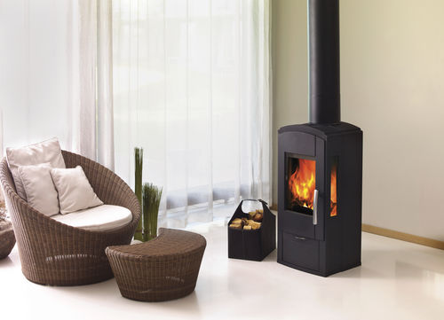 Holz-Kaminofen - CASA - Nordpeis - mit 3 Sichtseiten / modern / Metall