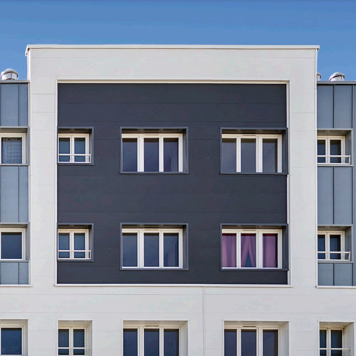 Paneel-Fassadenverkleidung - RESIDENTIAL AREA "GUAGUIN MATISSE"   - Arconic Architectural Products SAS, Merxheim/Frank - Aluminium / vertikal / glatt