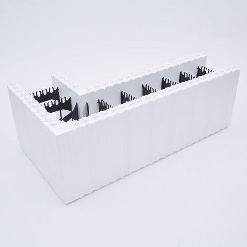 Polystyrol-Schalungsstein - ICF 90º XL CORNER REVERSIBLE - amvicsystem - für Wand / dämmend / für Eckeinbau