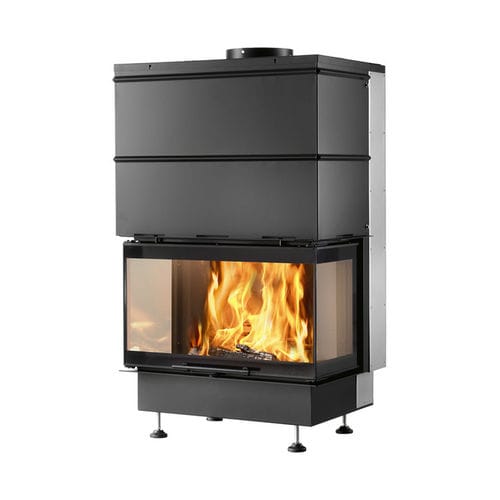 Holzkamin - TECH 3 - Caminetti Montegrappa - freistehend / Einseitig / geschlossene Feuerstelle