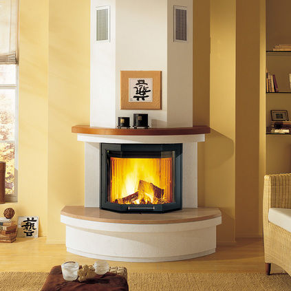 Moderne Kaminverkleidung - PISA - Caminetti Montegrappa - Marmor / Holz / Ecken