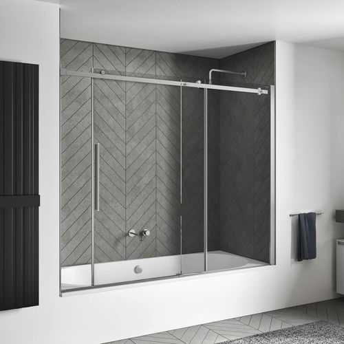 Badewannen-Duschwand / Schiebe - AXIA SC1-V - Relax - Hartglas / 1 Paneel / Transparentglas