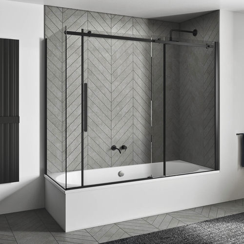 Badewannen-Duschwand / Schiebe - AXIA SF-V + F1-V - Relax - Hartglas / 1 Paneel / Transparentglas