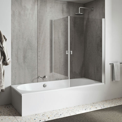 Schwenkbarer Badewannen-Duschwand - LIGHT VP1 + VP2 - Relax - Hartglas / 1 Paneel / satiniertes Glas