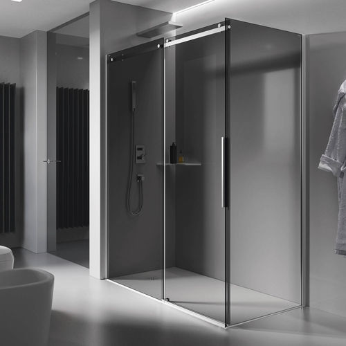 Glas-Duschkabine - AXIA SF+F - Relax - mit Schiebetür / für Eckeinbau / Transparentglas