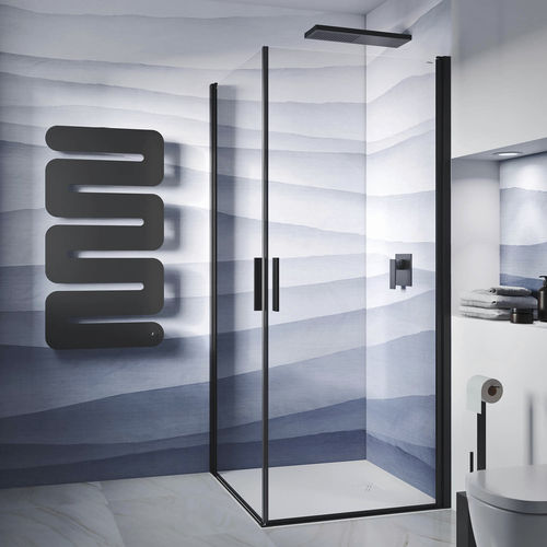 Glas-Duschkabine - LIGHT AB + AB - Relax - mit Pendeltür / für Eckeinbau / für Gewerbegebrauch