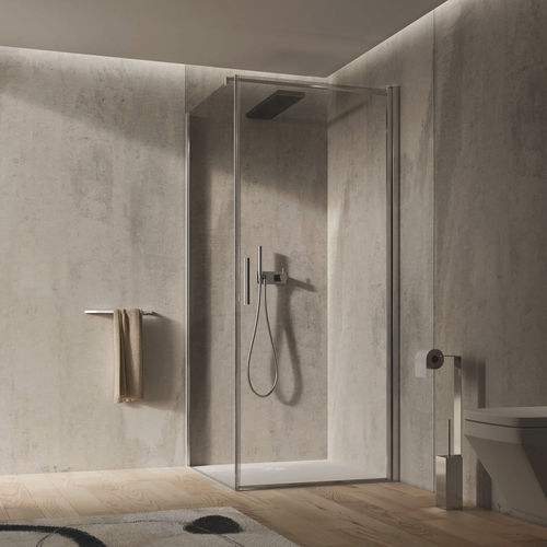 Glas-Duschkabine - LIGHT AB + F1 - Relax - mit Pendeltür / für Eckeinbau / Transparentglas