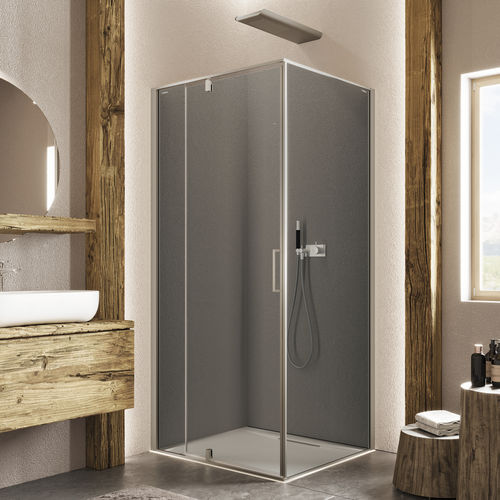 Aluminium-Duschkabine - KUBIK PA+F - Relax - Hartglas / mit Pendeltür / für Eckeinbau