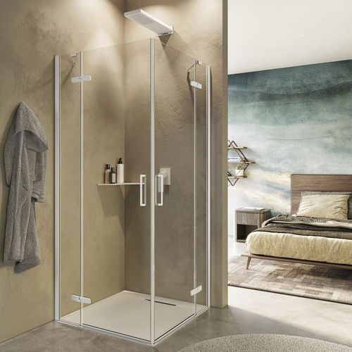 Glas-Duschkabine - CARDINE AB + AB - Relax - mit Flügeltür / für Eckeinbau / Transparentglas