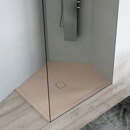 Duschtasse für Eckeinbau - TECNOTEK CUSTOM - Geromin - zum Aufstellen / Einbau / Stein