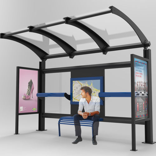 Stahl-Buswartehalle - PRIMERA - CITYSì - Glas / Polycarbonat